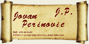 Jovan Perinović vizit kartica